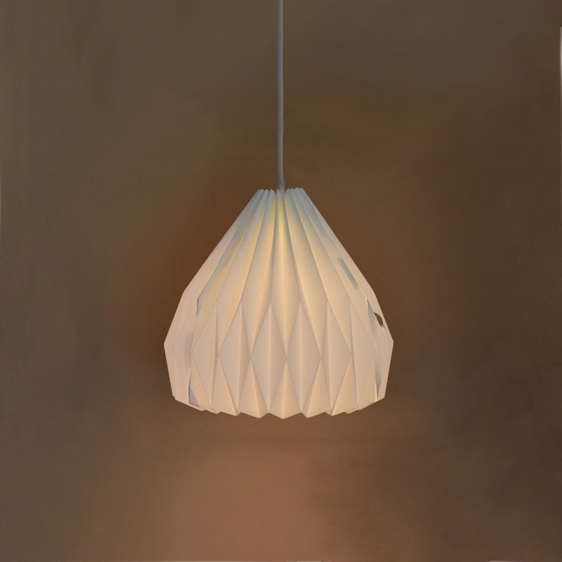 Linden Large Origami Paper Lampshade White Pendant Light 6393