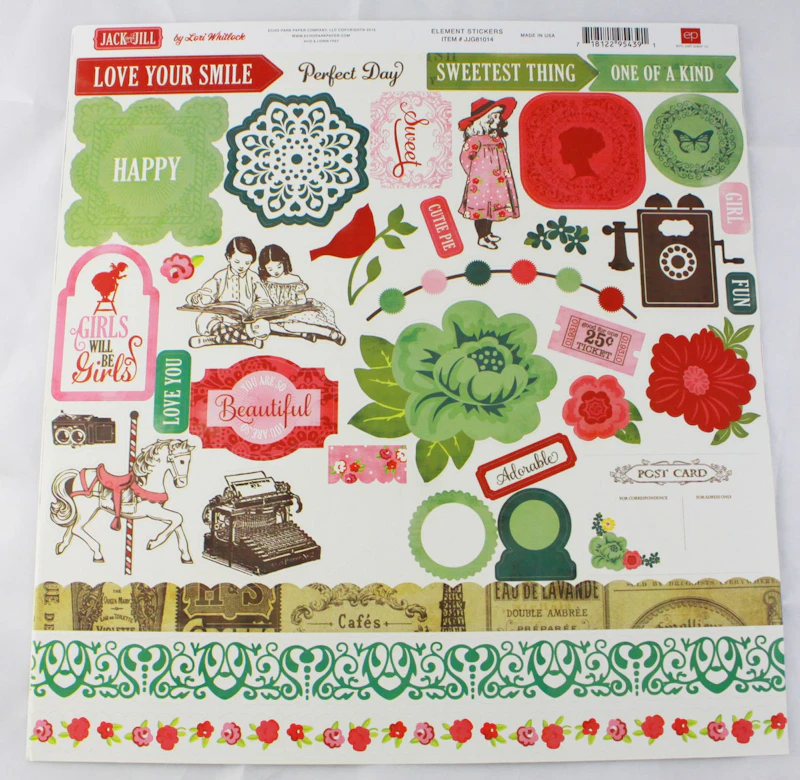 Echo Park Stickerbogen "Jack & Jill", Girl