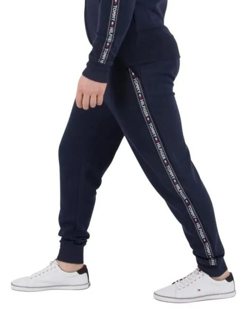 TOMMY HILFIGER - BAS DE JOGGING BLEU BANDES GRIFFÉES 