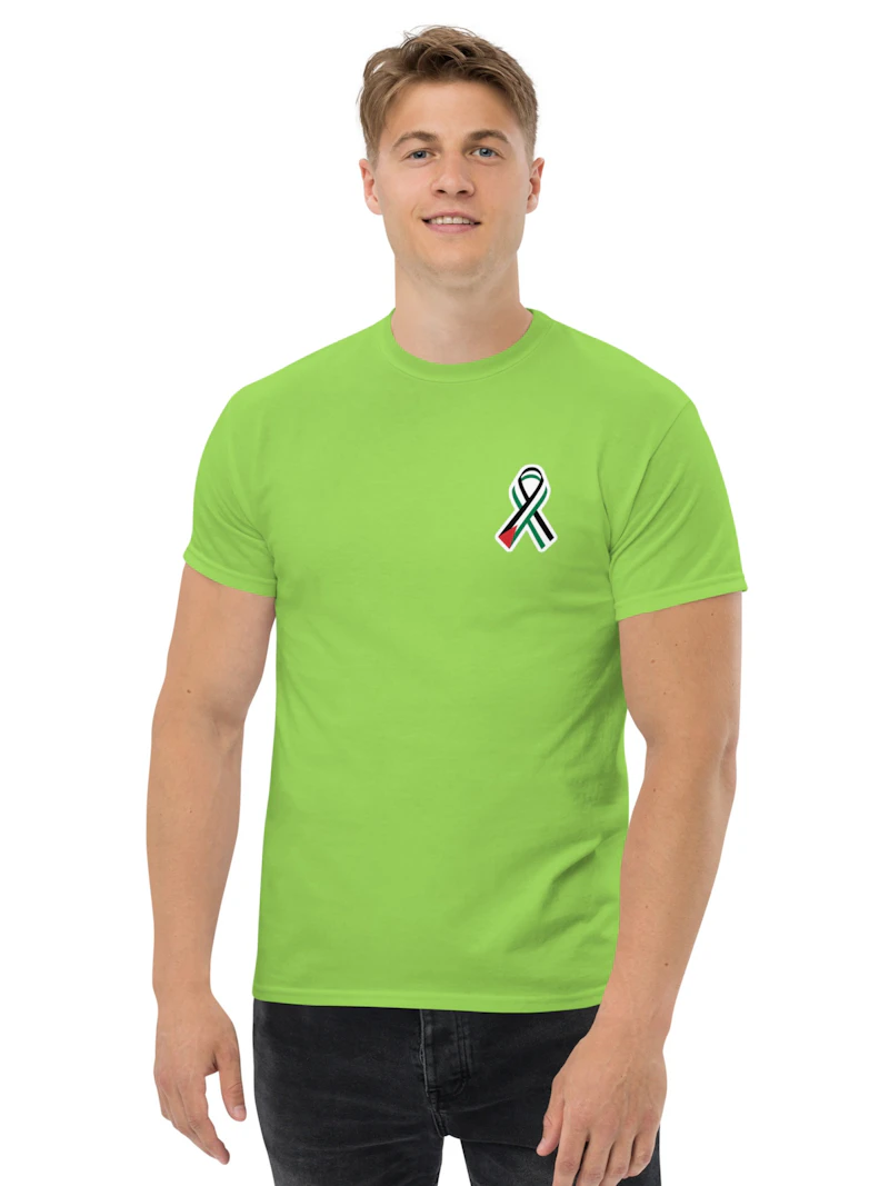 Palestinian flag ribbon black t shirt