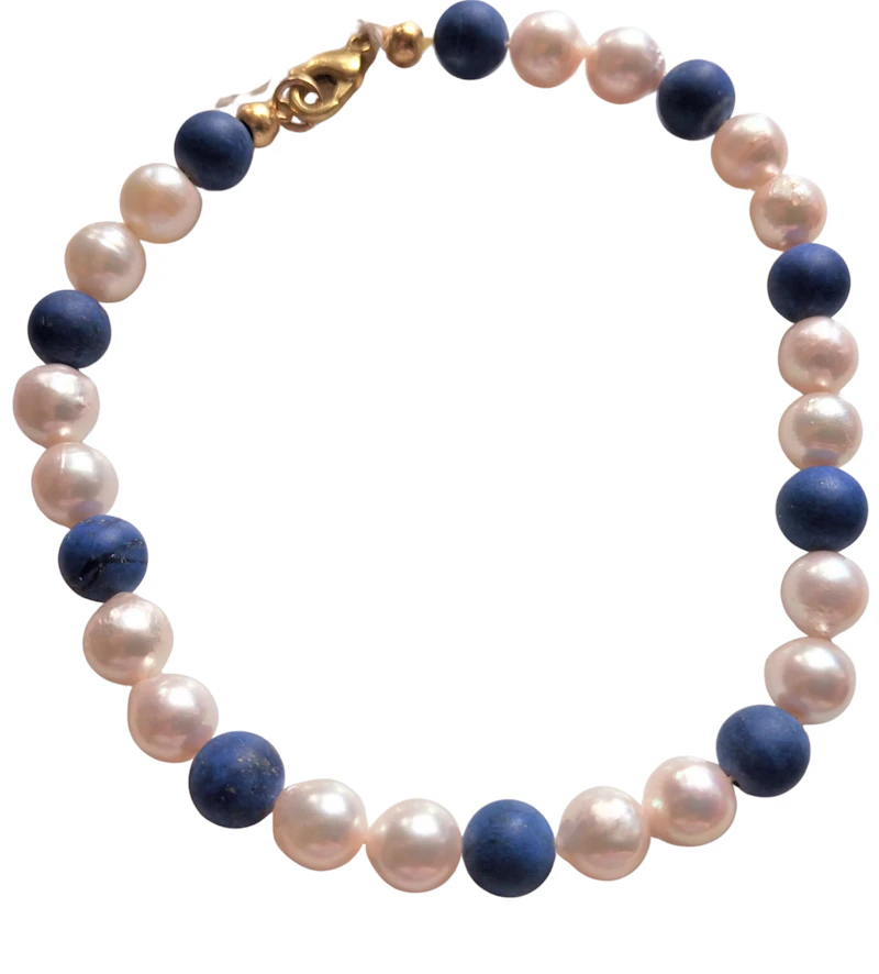 Perlenarmband mit Lapislazuli