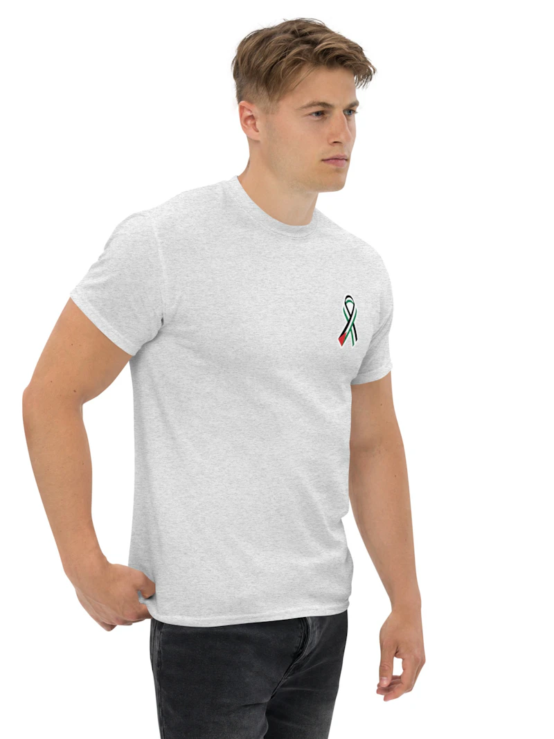 Palestinian flag ribbon black t shirt