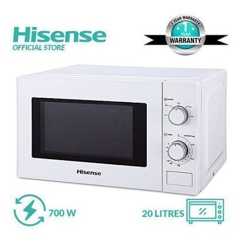 Hisense 20 Litres (H20MOWS10) Microwave - White With 1 Year Warranty