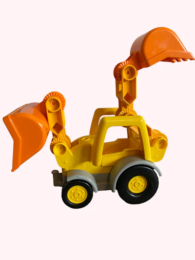 Radlader-Bagger gelb/orange 🚧