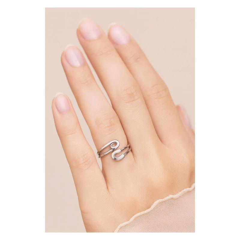 Edelstahl Ring "Büroklammer"
