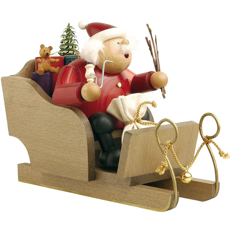 Räuchermännchen Weihnachtsmann im Schlitten