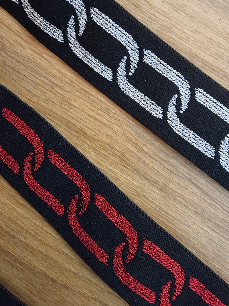 Elastic Band Chain, 25mm breit mit Glitzer