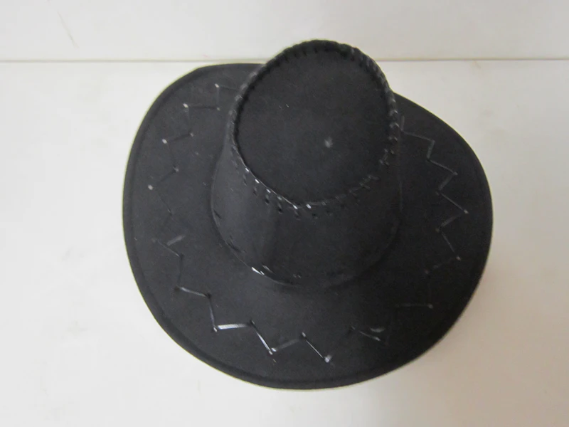 Cowboyhut Wildlederoptik schwarz