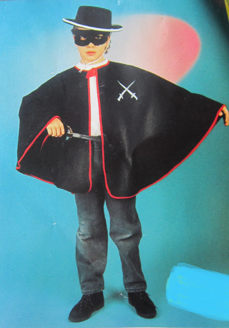 Kostüm Zorro Schwarzer Rächer Cape Gr.104