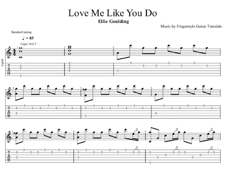 Love Me Like You Do - Ellie Goulding - TABS & Sheet Music