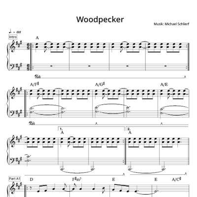 Noten: Woodpecker – Piano Solo