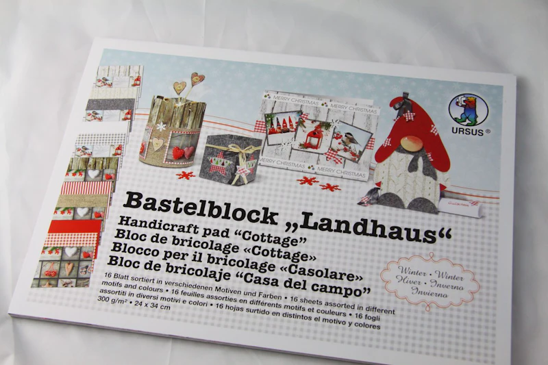 Bastelblock "Landhaus", 24x34cm, Winter