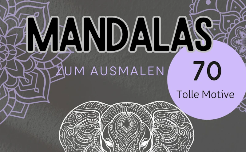 Mandalas zum Ausmalen - 70 tolle Motive auf schwarzem Hintergrund