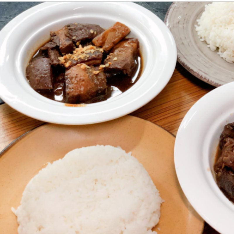 Pork adobo with rice (DC Cafe)