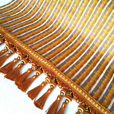 Charise Woven Chaise Shawl, with Beaded Tassel Trim