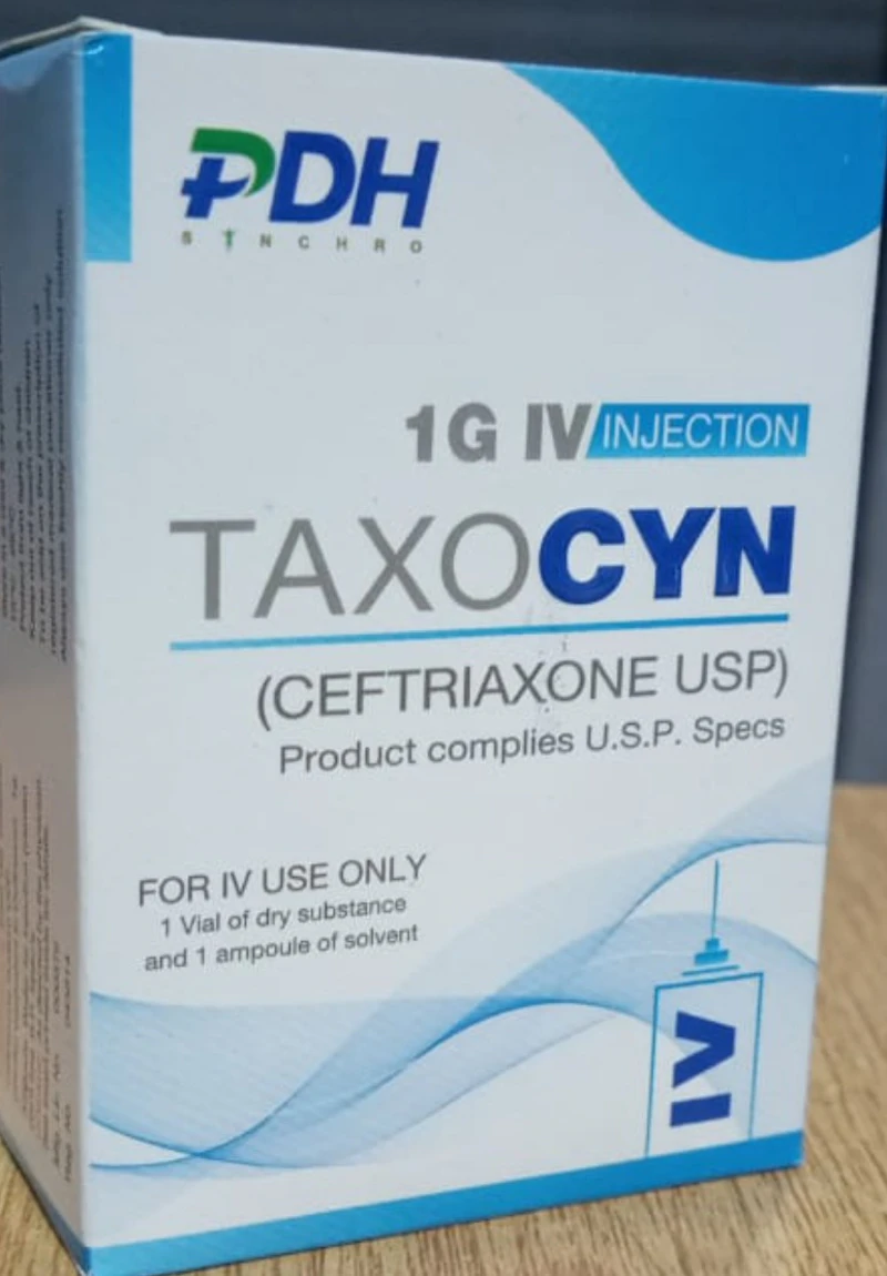 Taxocyn 1gm IV (Ceftriaxone Sodium) injection 
