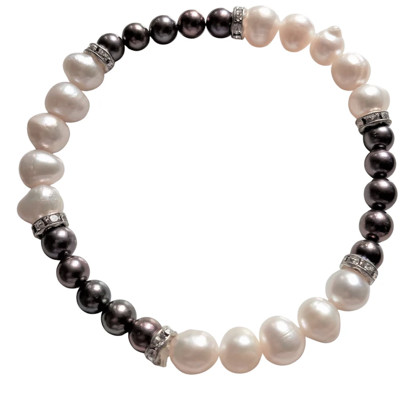 Armband  Stretch Perlen zweifarbig