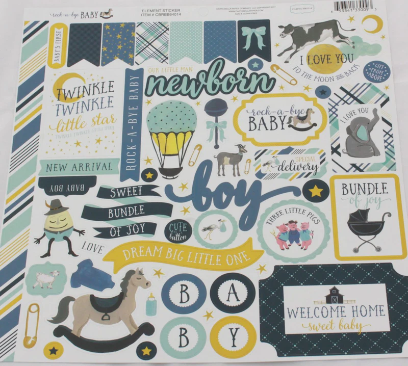 Carta Bella Stickerbogen "Rock a Bye Baby" Boy