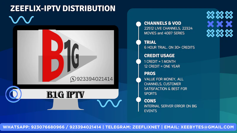 B1G IPTV | B1G PLAYER | DREAM8K IPTV