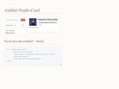  GitHub Profile Card 