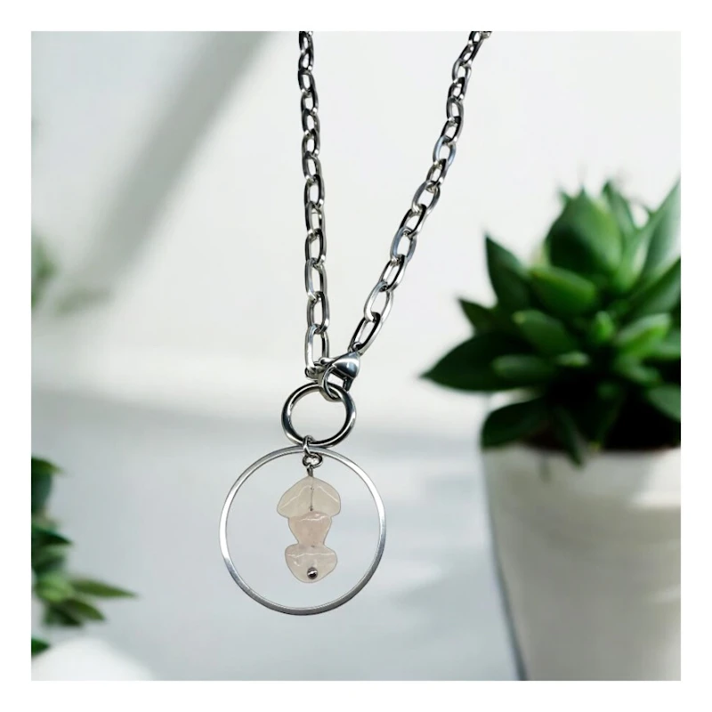 Y-Kette "Ylena" mit Rosenquarz