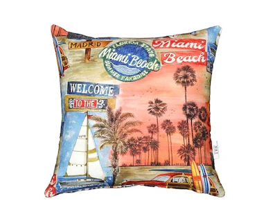 Cushion cover - Miami Beach, 40x40 cm., 100% cotton, with zipper.