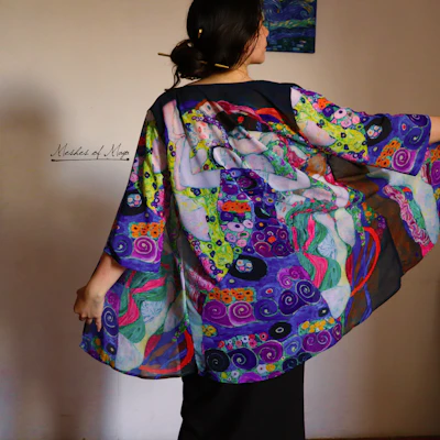 Kimono chifon inspirado en La Virgen de Gustav Klimt