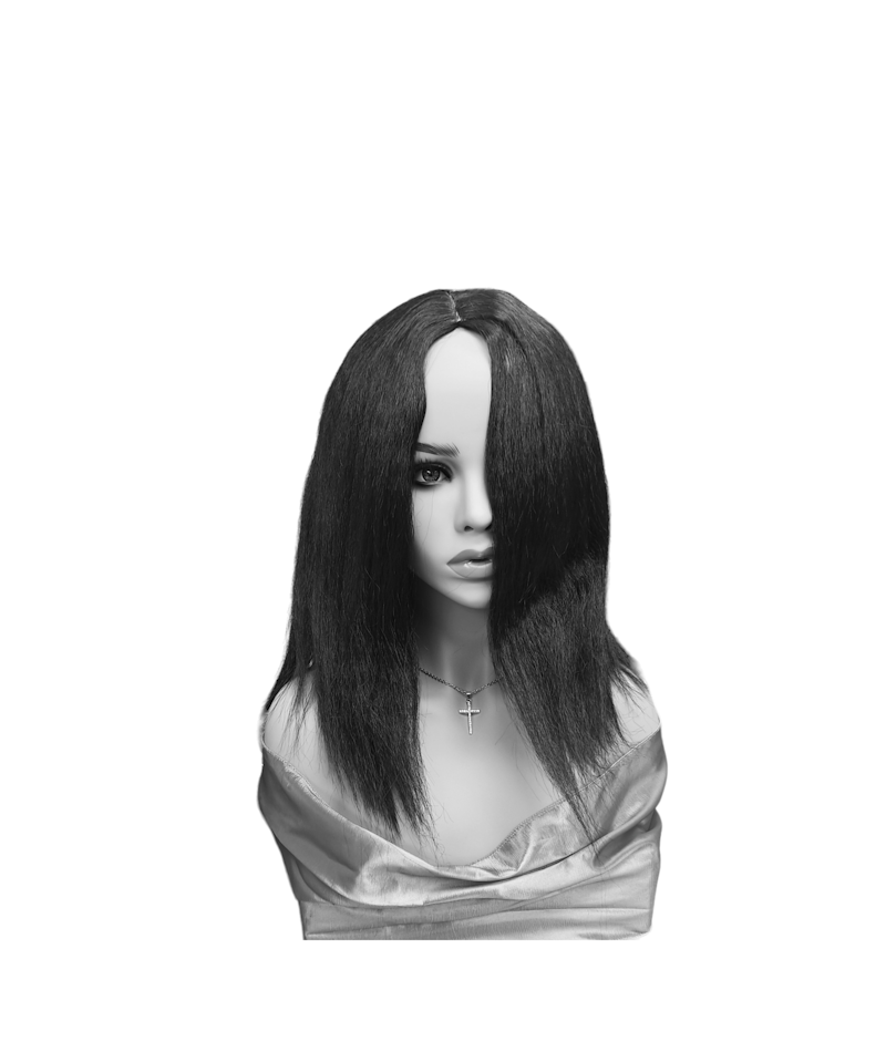 Afro Straigh Wig with Part Non Lace Front 