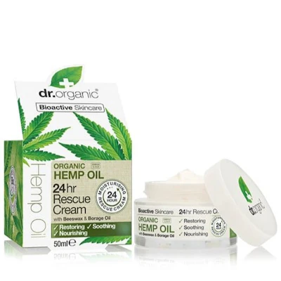 DR. ORGANIC ORGANIC HEMP OIL - 24hr RESCUE CREAM Crema viso intensiva - Olio di semi di canapa