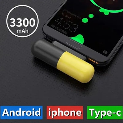 3300 mAh mini charger emergency capsule mobile charger 
