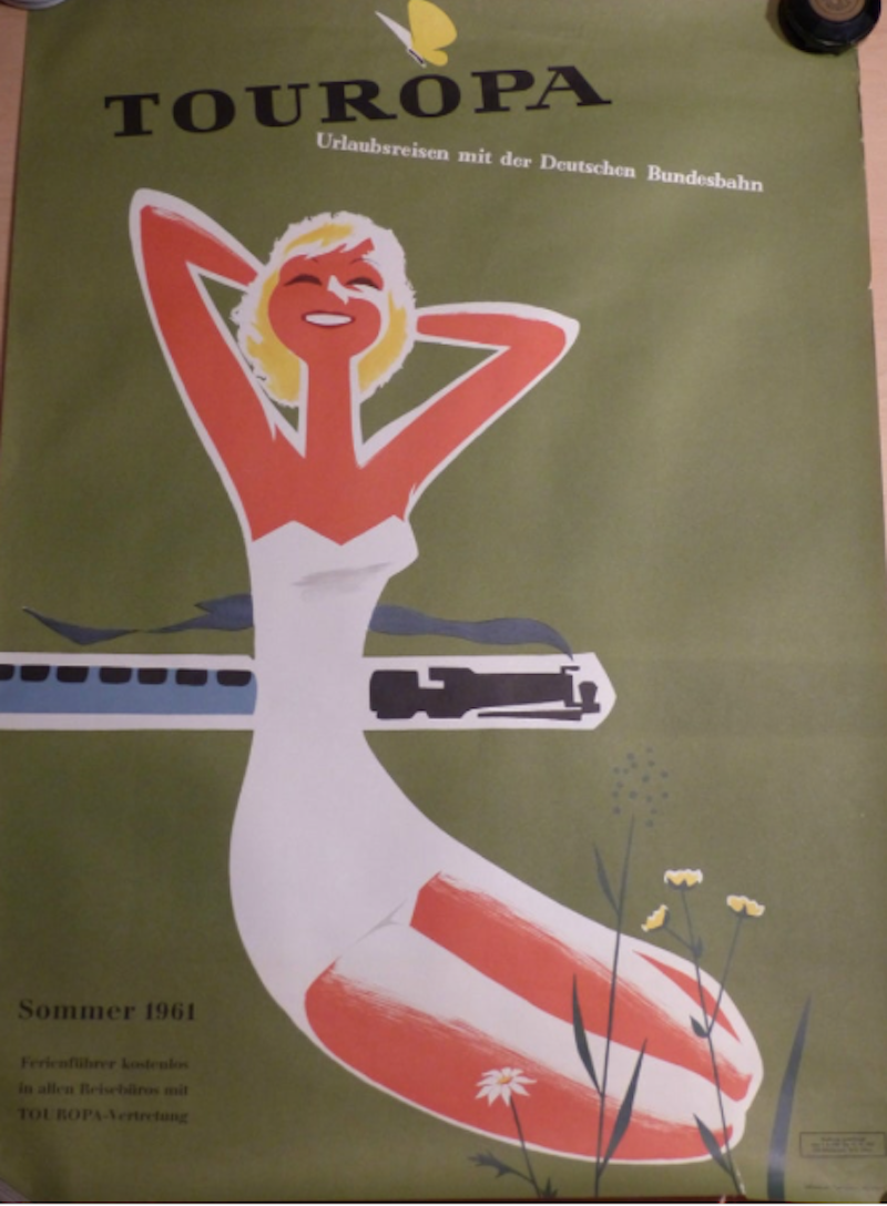 True vintage Touropa Reiseposter von 1961