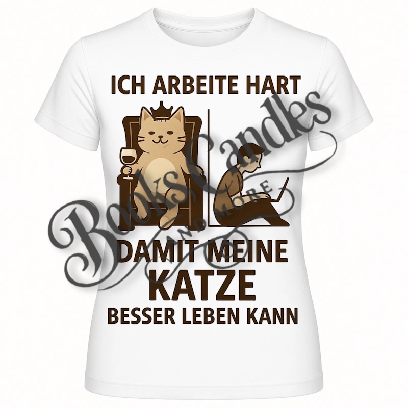 T-Shirt "Ich arbeite hart, damit meine Katze besser leben kann"