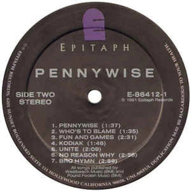 PENNYWISE - "PENNWISE" [12" VINYL/BLACK]