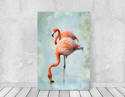 Rosa Flamingos Vögel Wanddeko Landhausstil Shabby Chic Vintage Style