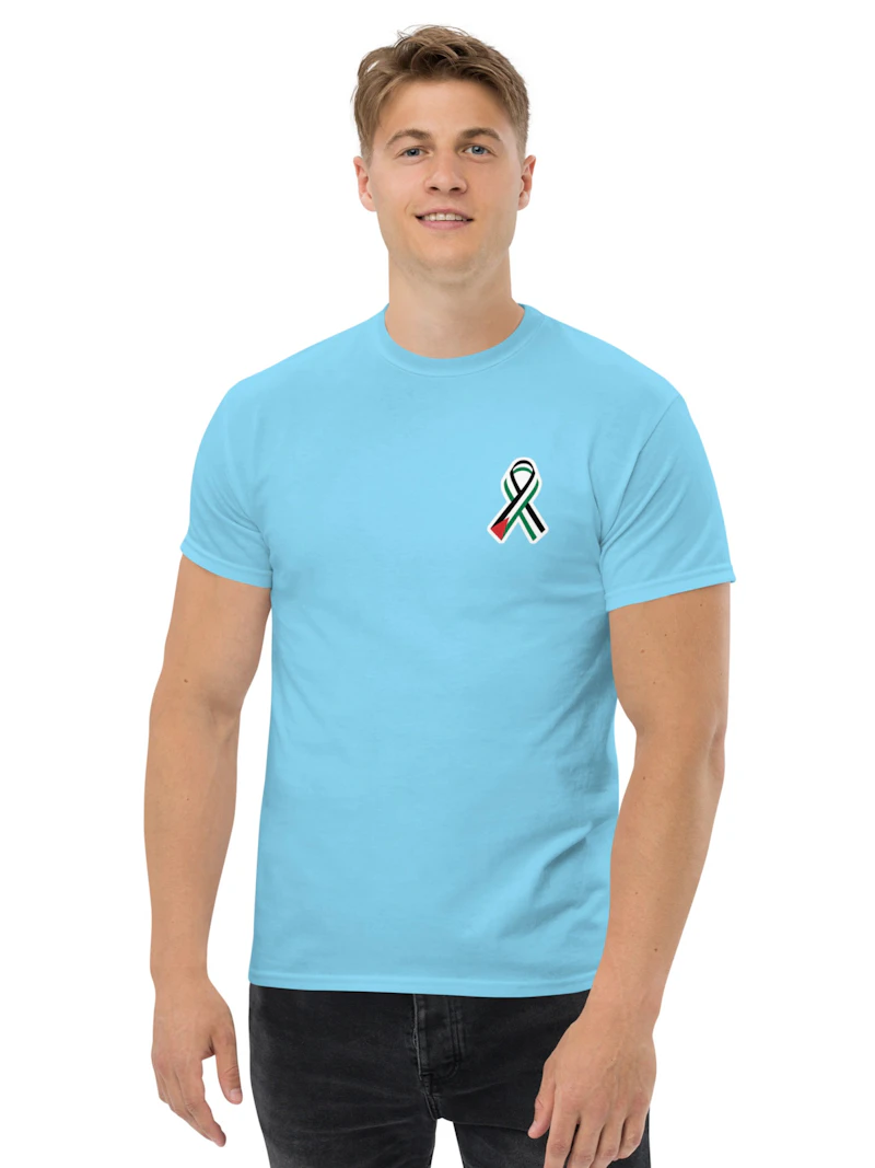Palestinian flag ribbon black t shirt