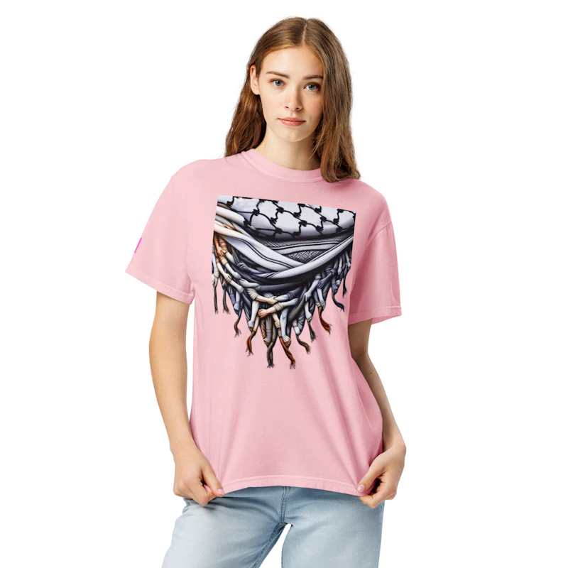 Unisex garment-dyed heavyweight Palestinian iconic keffiyeh t-shirt