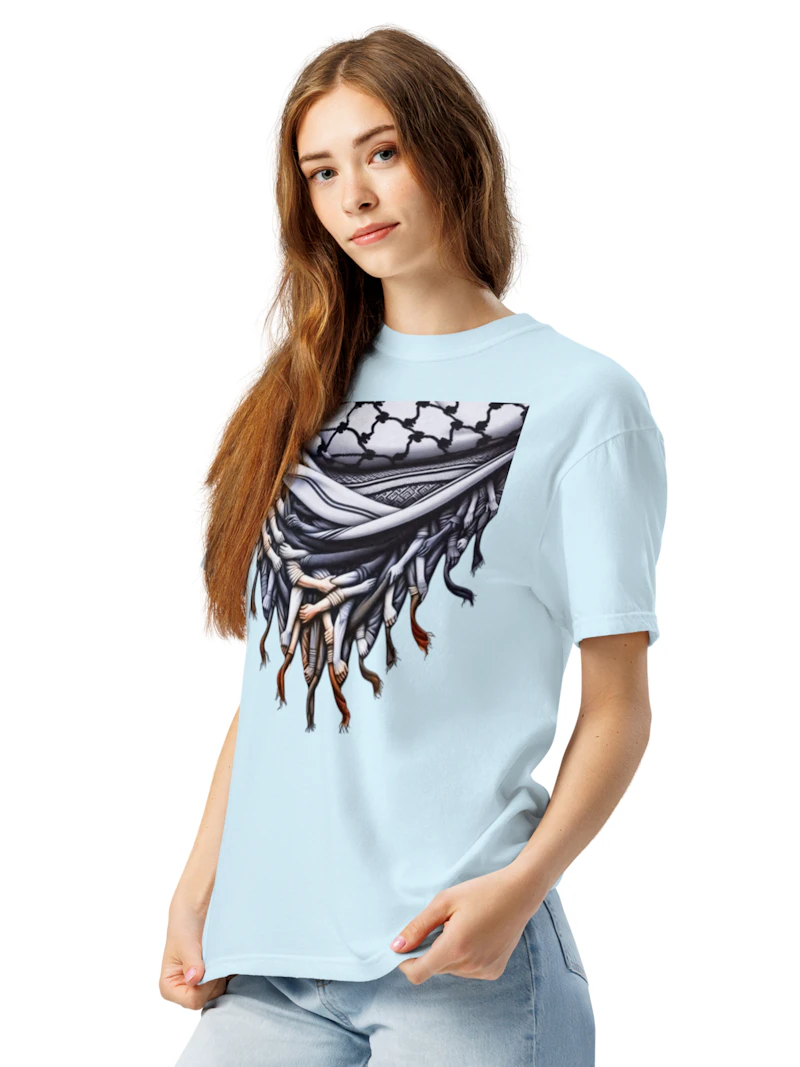 Unisex garment-dyed heavyweight Palestinian iconic keffiyeh t-shirt