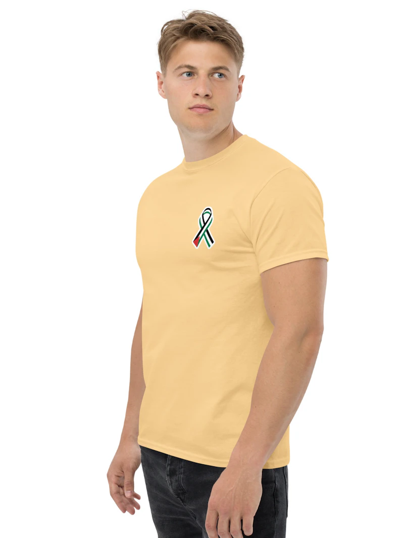 Palestinian flag ribbon black t shirt