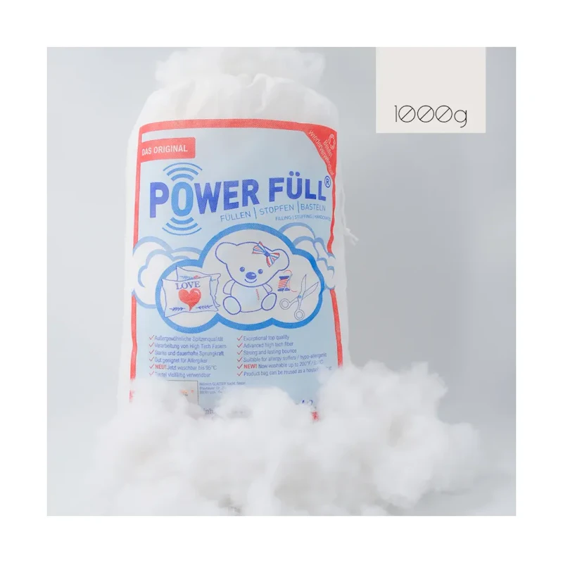 Power Füll Füllwatte 1000g Ökotex antiallergisch waschbar 95°C hochflauschig Kissenfüllung Bastelwatte Füllmaterial Stopfmaterial