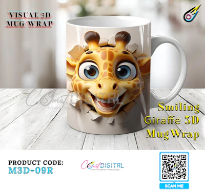 The Smiling Giraffe Visual 3D Mug Wrap