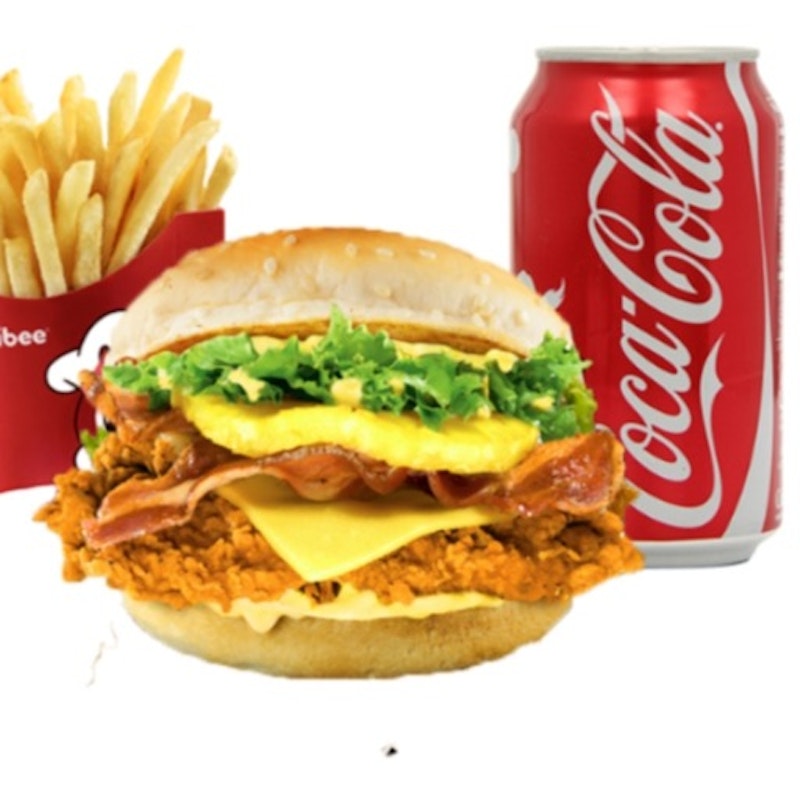 Tropical Chicken Burger with Large Fries + 1 Coke (信和 Jollibee) 