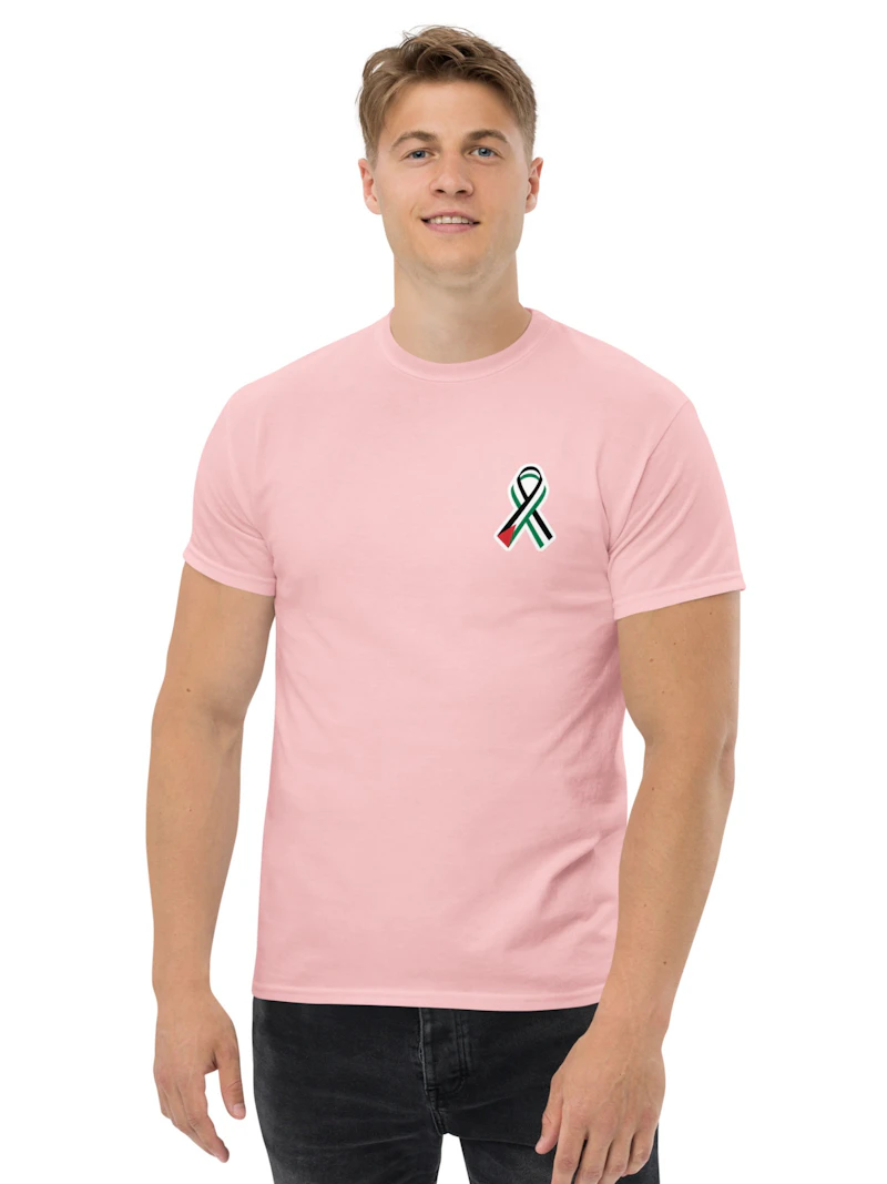 Palestinian flag ribbon black t shirt