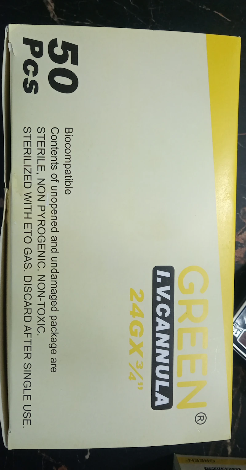 Green 24G cannula 