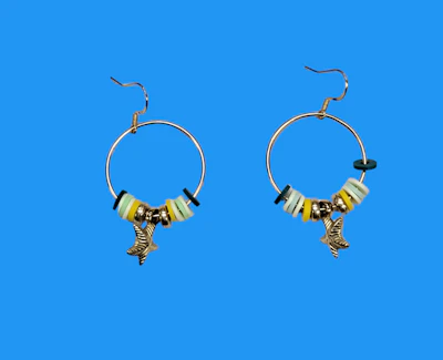 Earrings Circle with Orniment