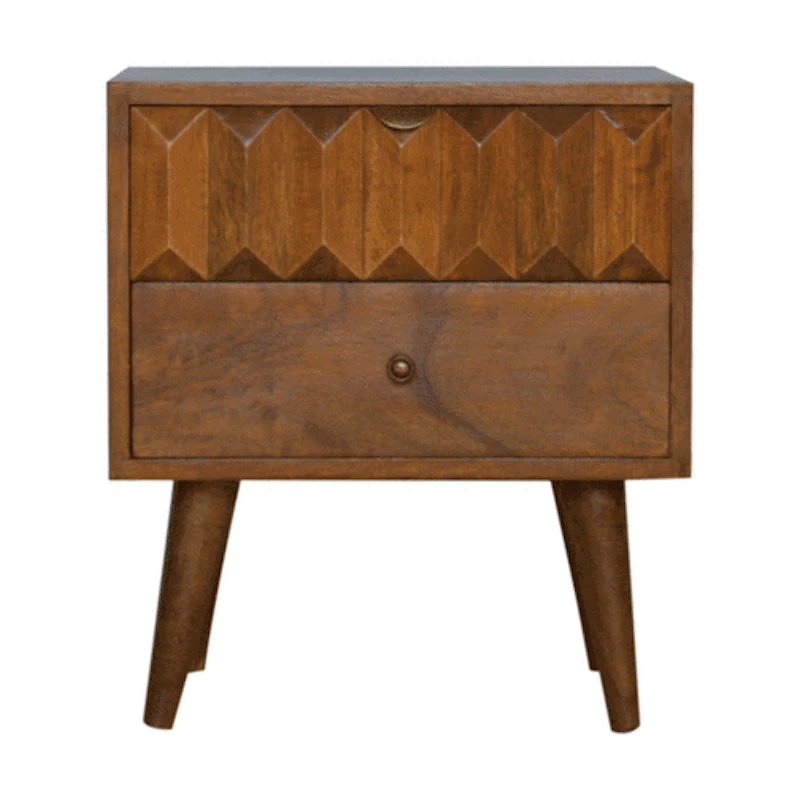 Prism Bedside Table, Chestnut