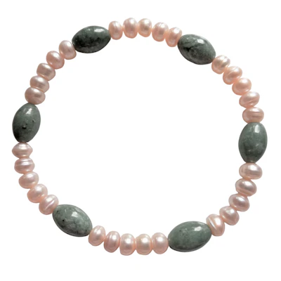 Perlenarmband mit Grünquarz Oliven