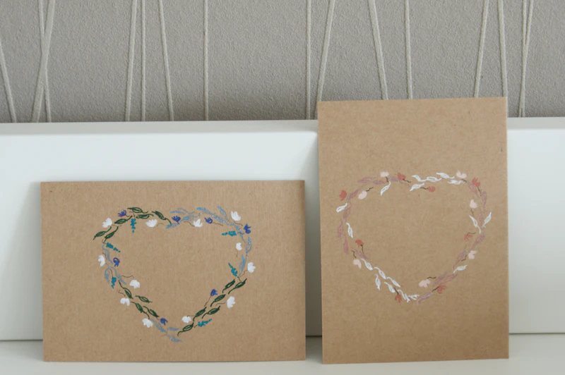 5er Set Postkarten handgemalt