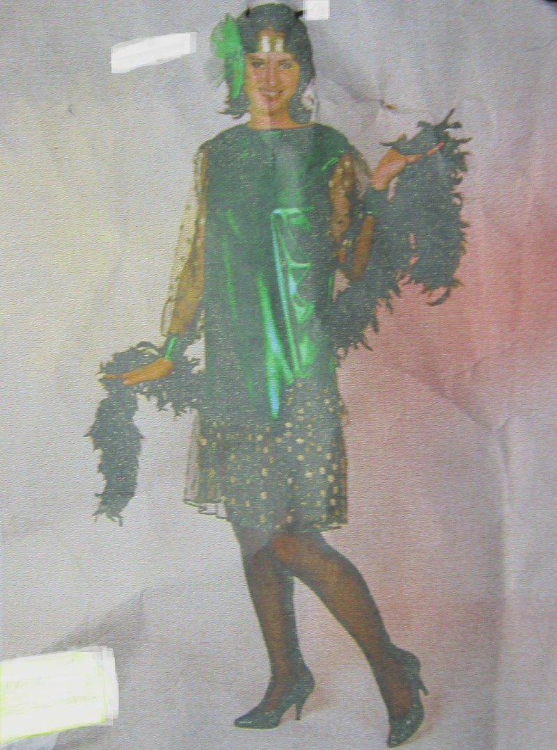 Kostüm Carnevale grünes Kleid 