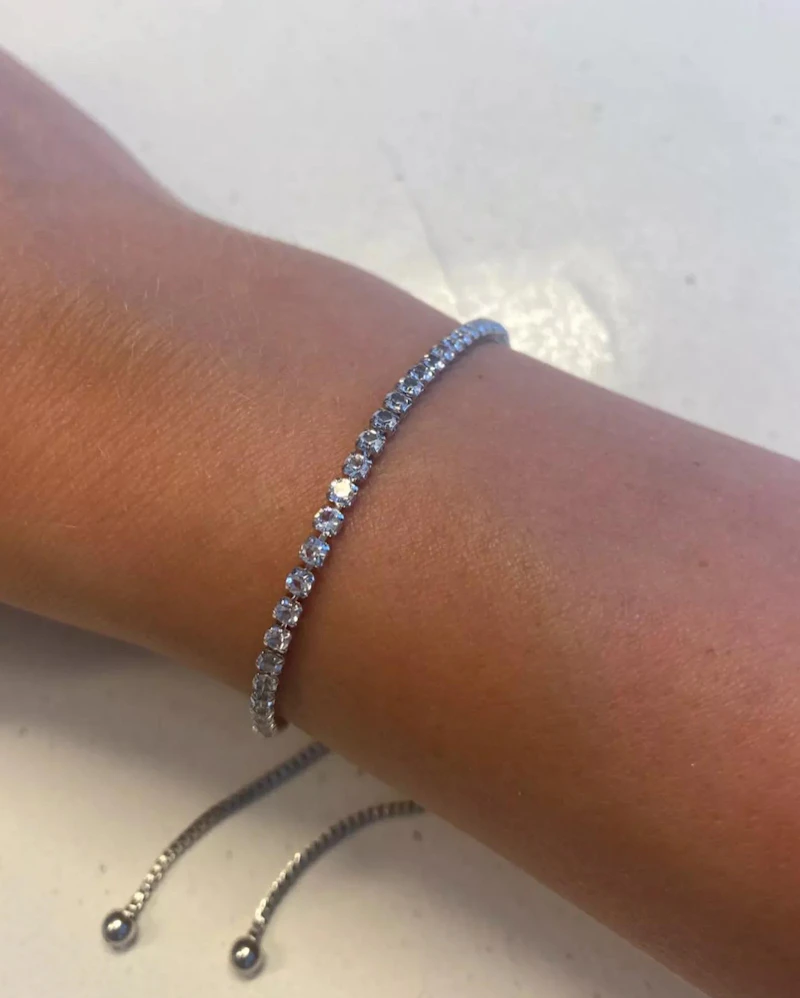 Bling tennis bracelet with adjustable ropes 