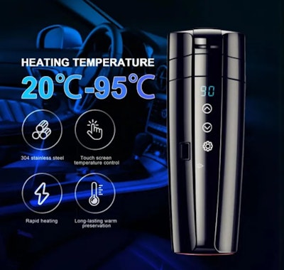 Smart heated kittle Touch screen car heated mug with temperature control